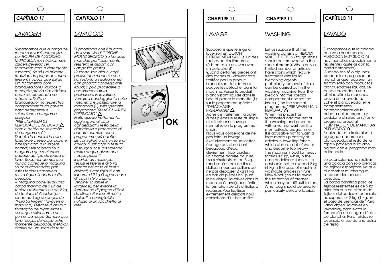 Lavaggio, Lavage, Washing | Lavado, Lavagem | Candy CJ 534__D User Manual | Page 25 / 33