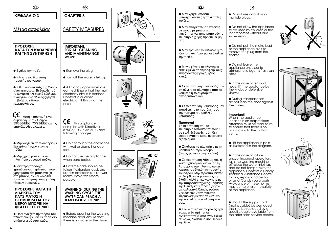 Safety measures | Candy CN 41 XT User Manual | Page 4 / 17