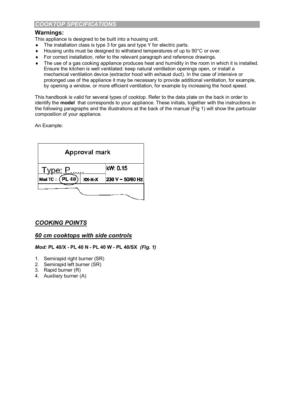 Candy PL 40 X User Manual | Page 52 / 102