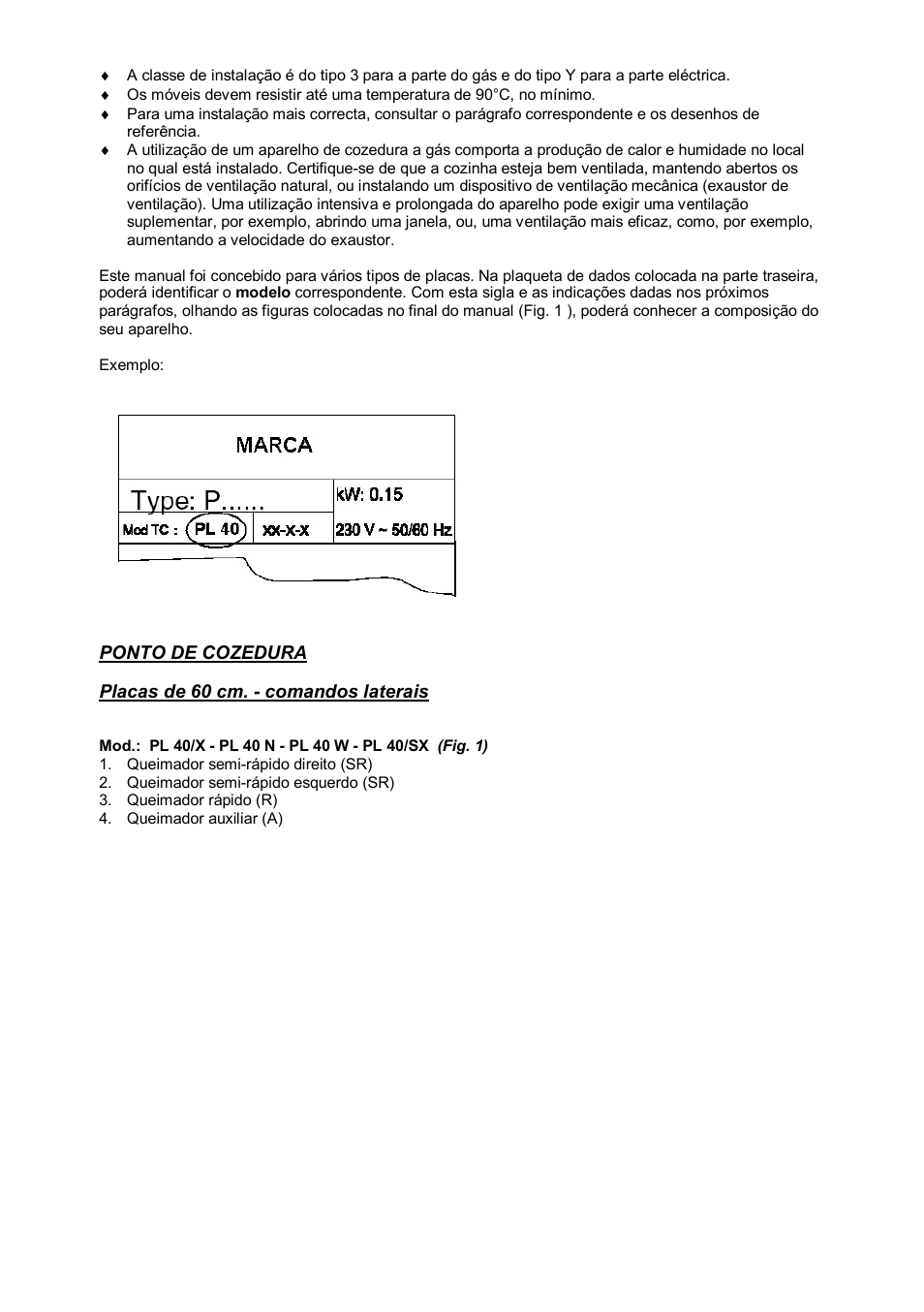 Candy PL 40 X User Manual | Page 62 / 102