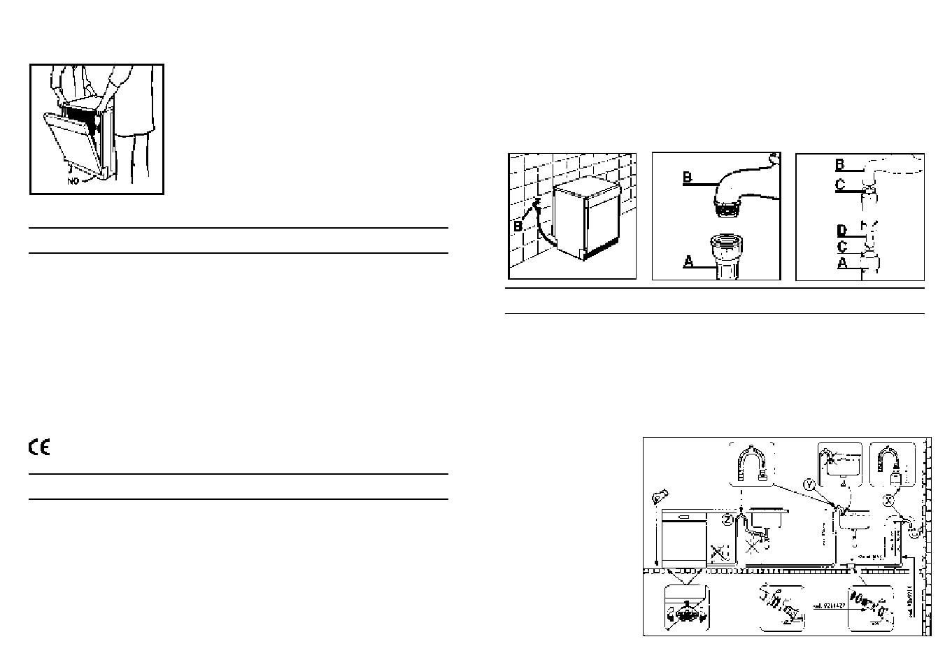 Installation (remarques techniques) | Candy CD 801 T User Manual | Page 35 / 65