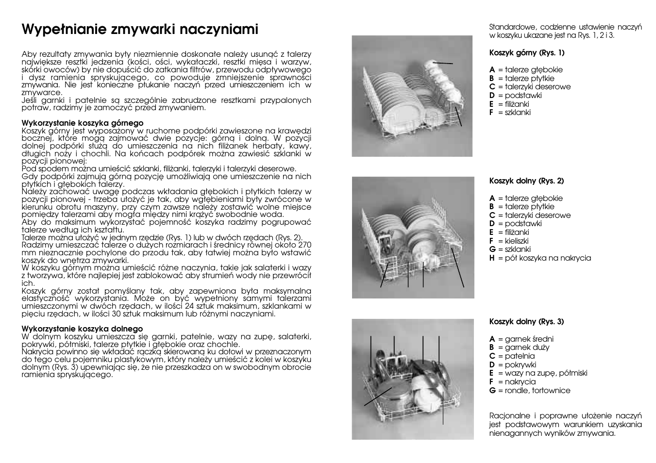 Wype∏nianie zmywarki naczyniami | Candy CD 801 T User Manual | Page 6 / 65