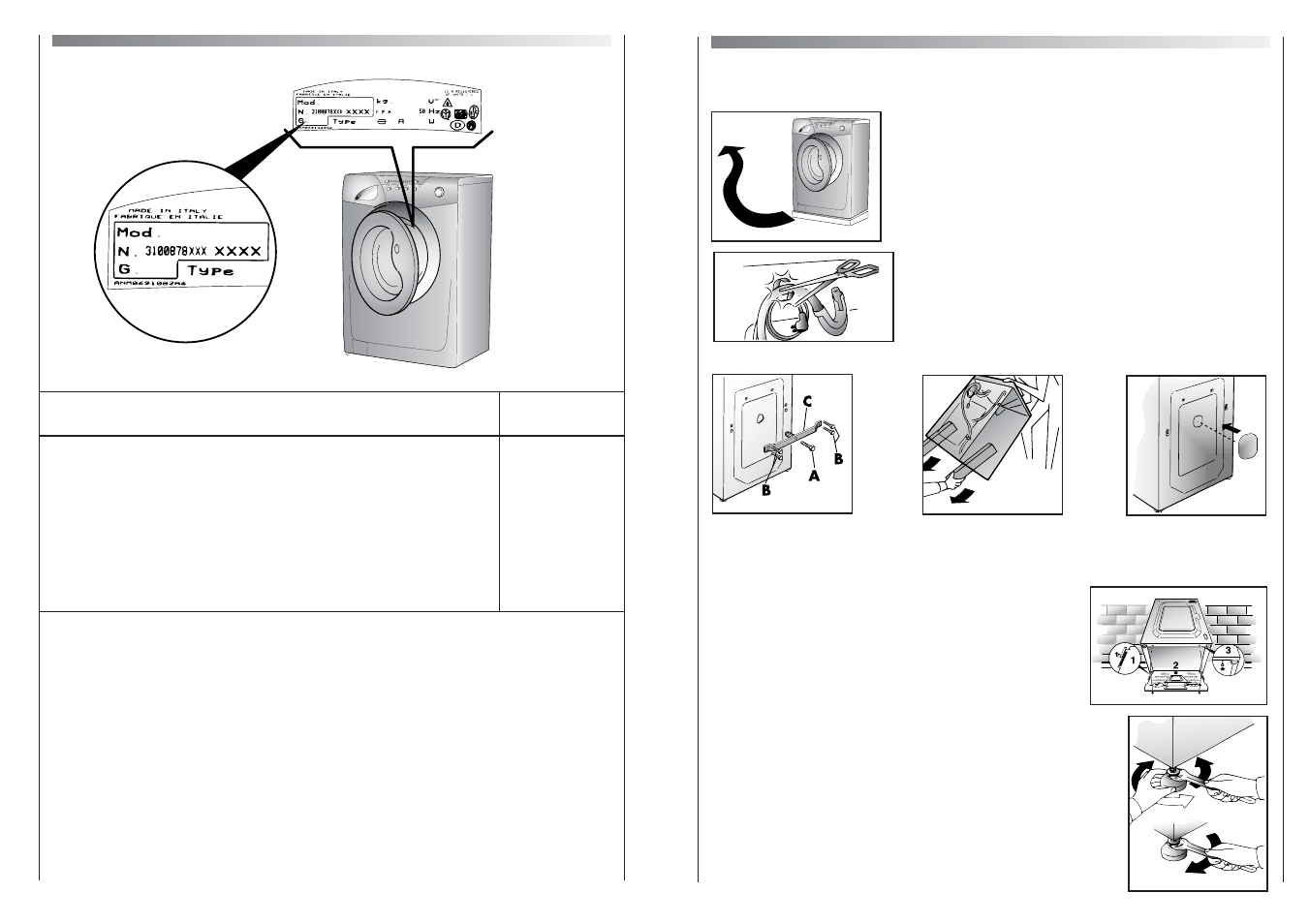 Setting up + installation, Technical data | Candy GO 812 AUS User Manual | Page 14 / 17