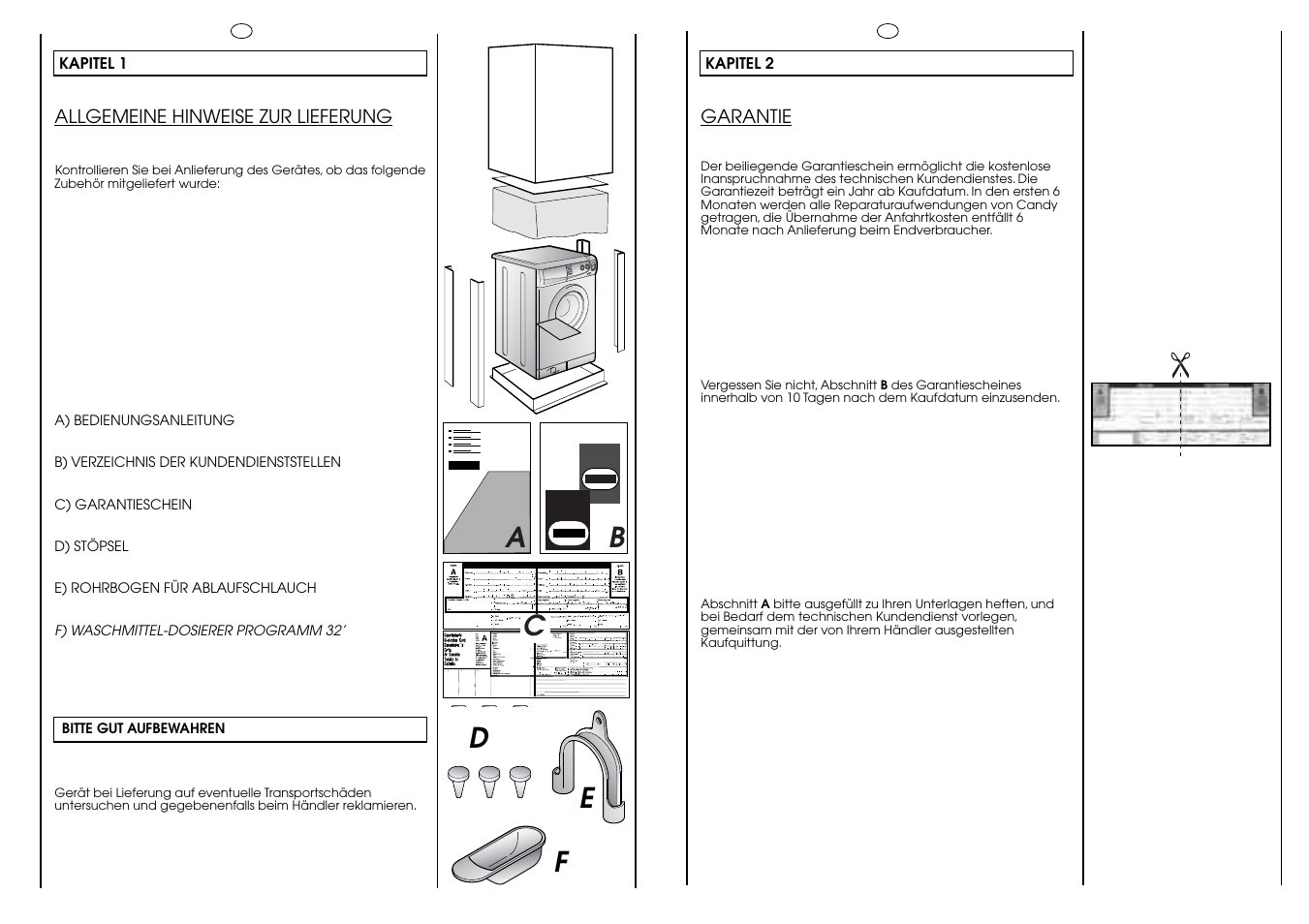 Ab c | Candy HOLIDAY 1000 User Manual | Page 3 / 67