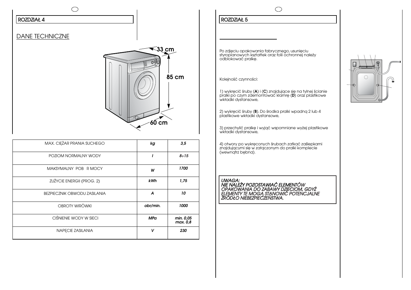 Candy HOLIDAY 1000 User Manual | Page 44 / 67