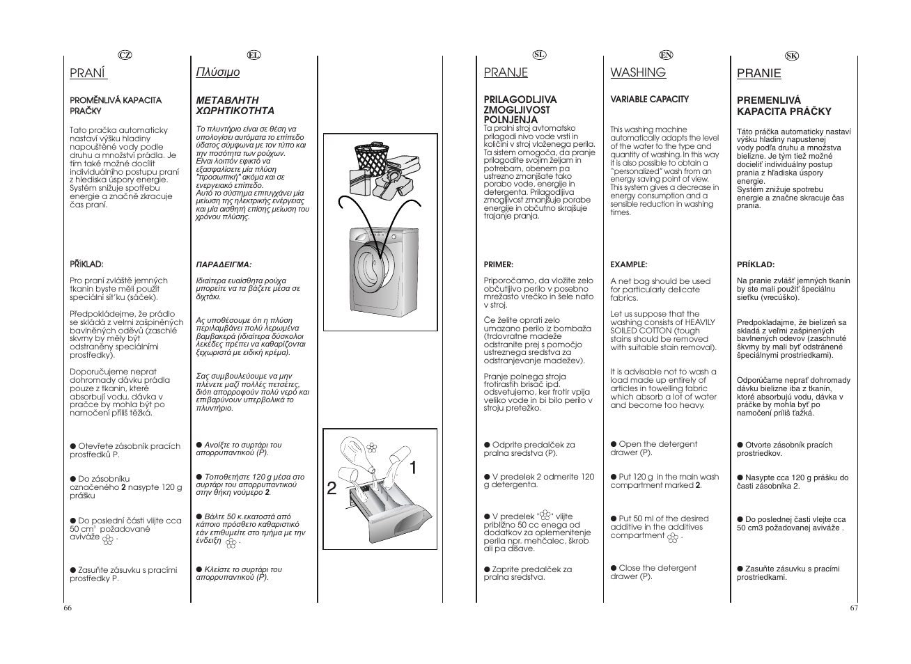 Pranje, Pranie, Praní | Washing | Candy GO4 1262D__1-16S User Manual | Page 34 / 41