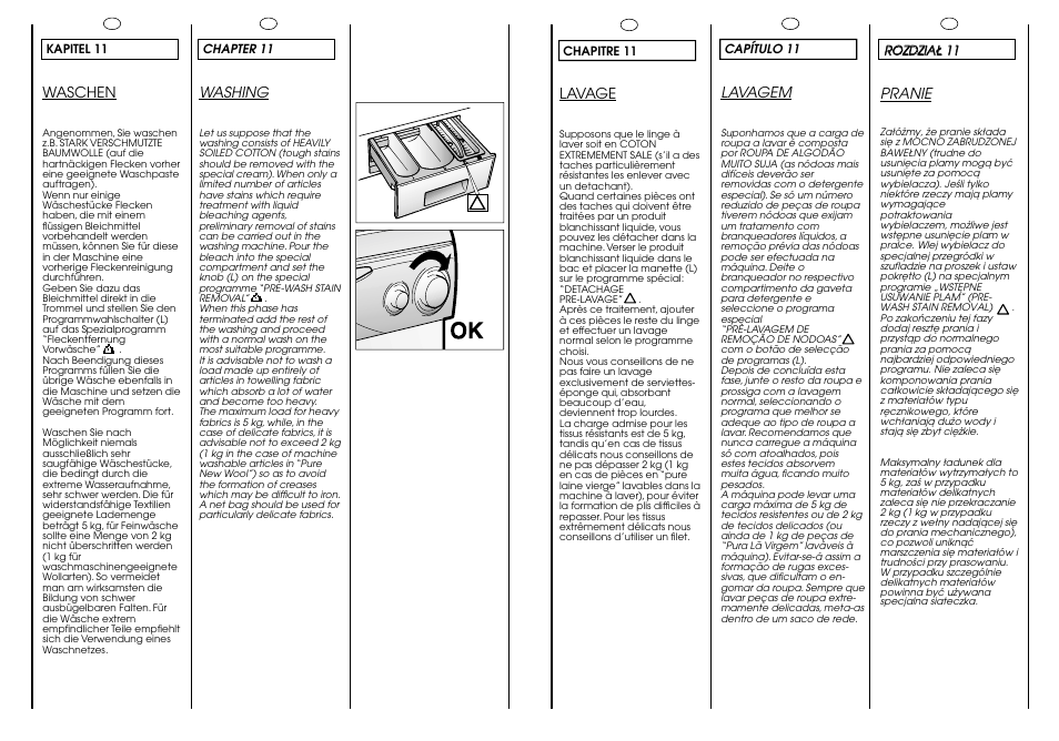 Lavagem, Lavage, Waschen | Pranie, Washing | Candy CJ 643 T User Manual | Page 25 / 33