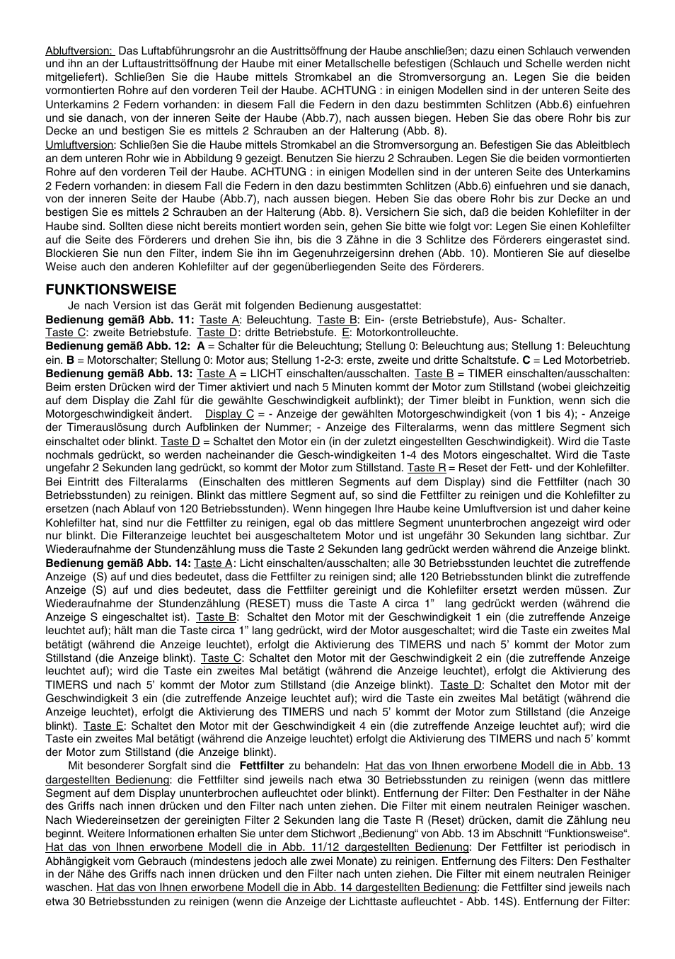 Funktionsweise | Candy CEC 91 X User Manual | Page 4 / 16