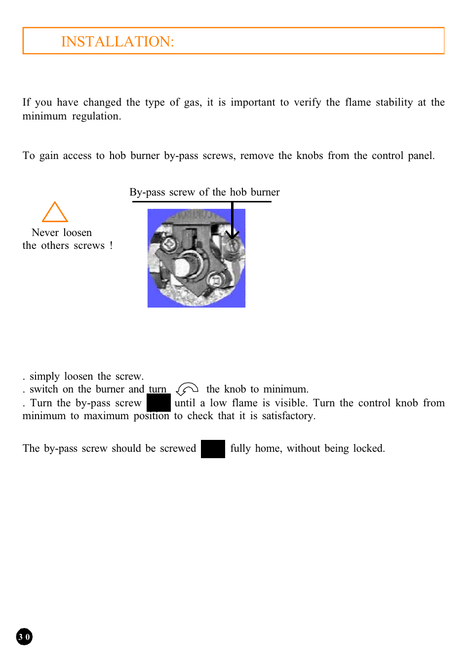 Installation: "regulating the flame | Candy PSA 640__1 FGH User Manual | Page 11 / 18