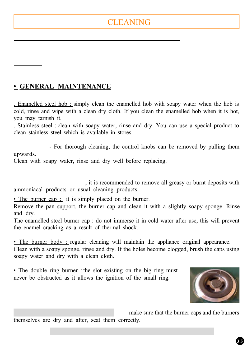 Cleaning, General maintenance | Candy PSA 640__1 FGH User Manual | Page 16 / 18