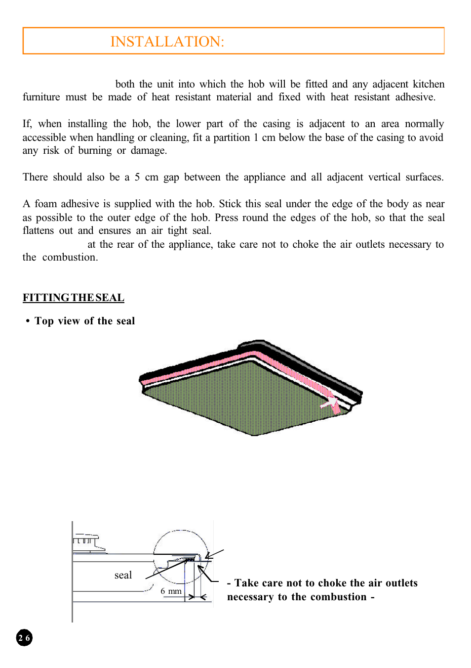 Installation: "building-in | Candy PSA 640__1 FGH User Manual | Page 7 / 18