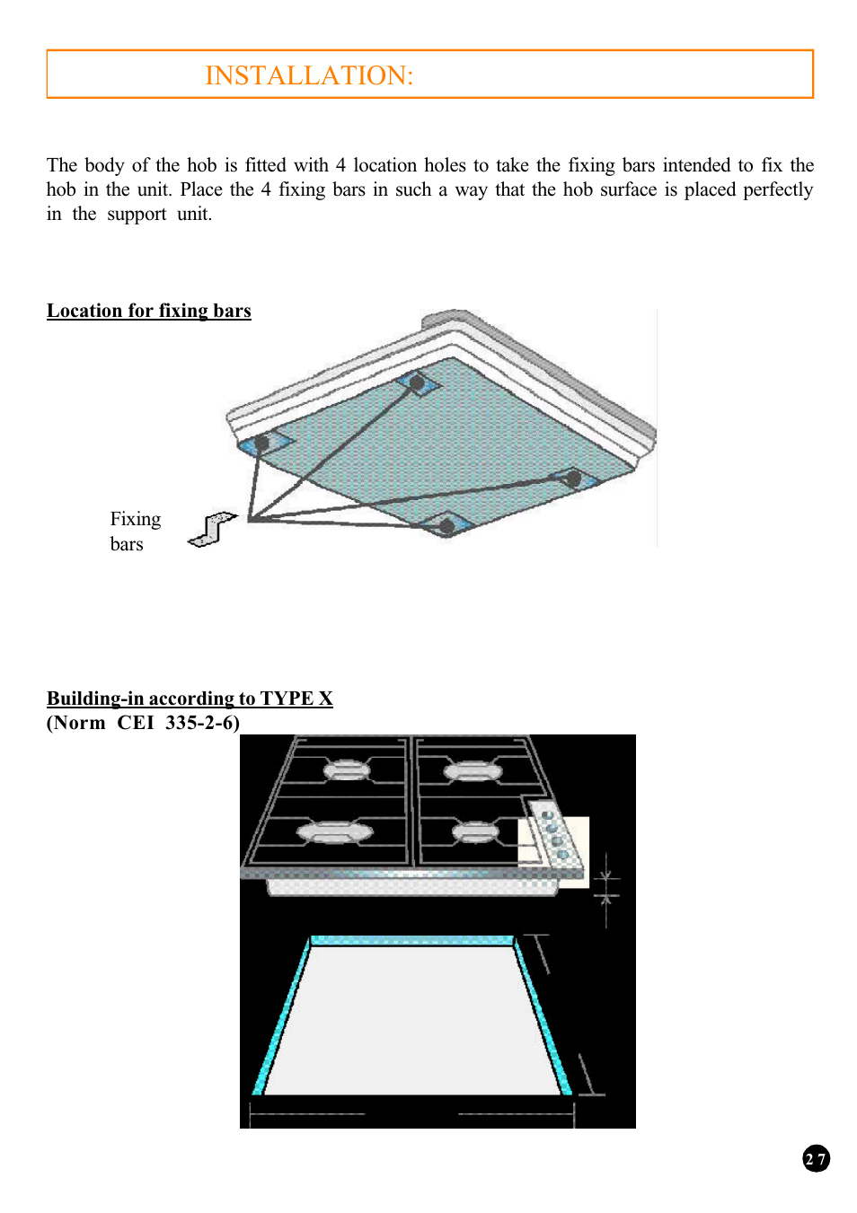 Installation: "building-in | Candy PSA 640__1 FGH User Manual | Page 8 / 18