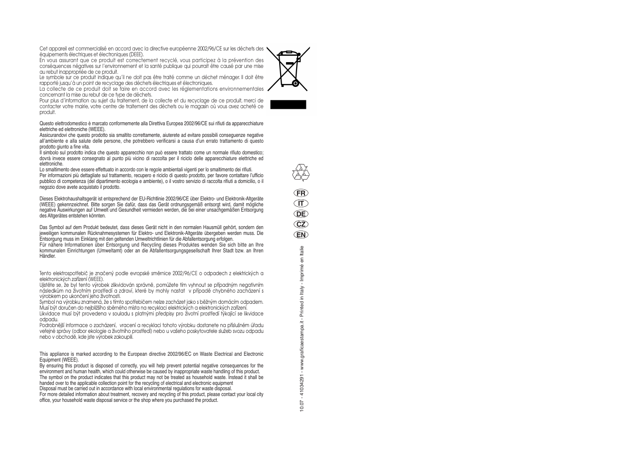 Candy CO 127DF-16S User Manual | Page 41 / 41