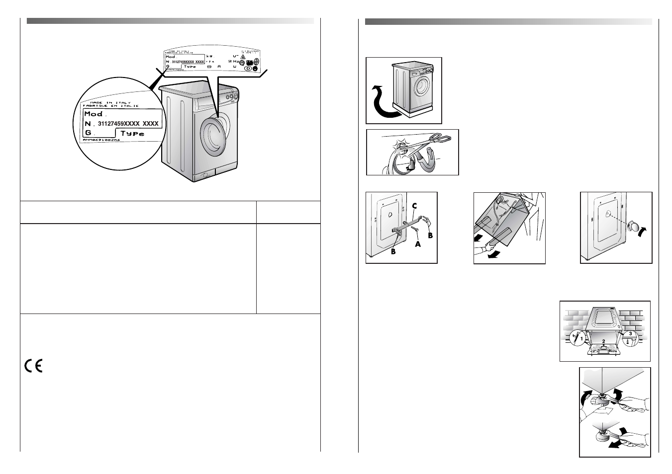 Setting up + installation, Technical data | Candy DQW 150 UK User Manual | Page 14 / 17