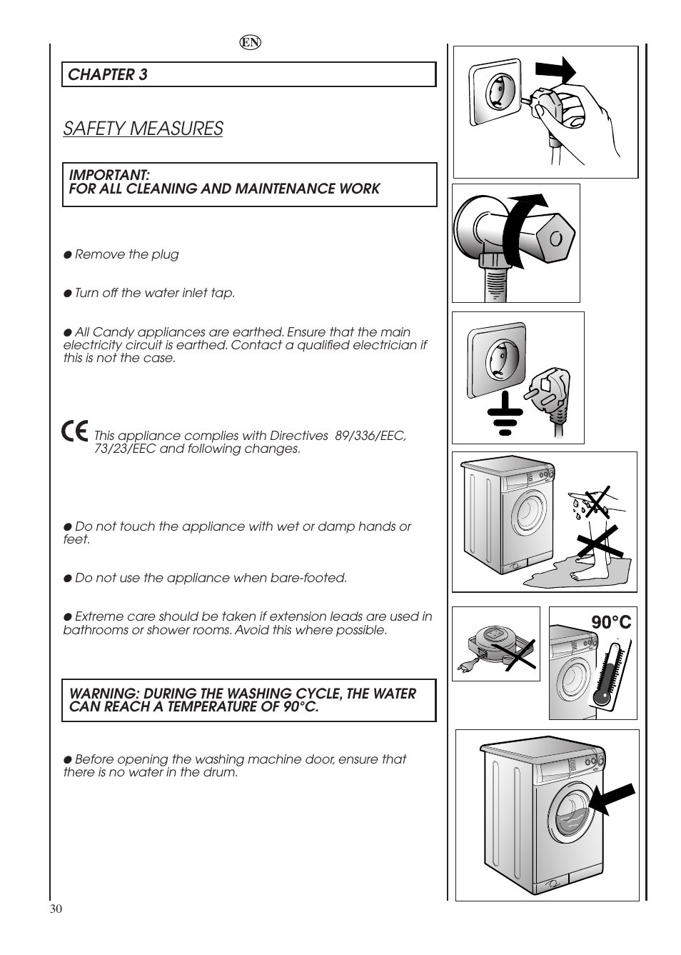 Safety measures, Chapter 3 | Candy LBHOL 182 User Manual | Page 30 / 80