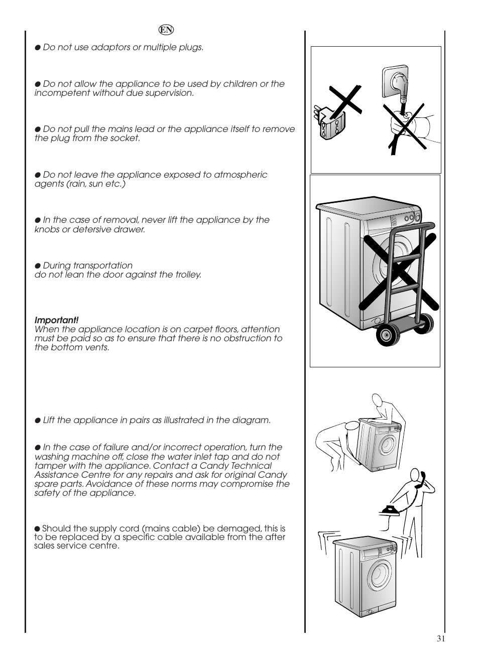 Candy LBHOL 182 User Manual | Page 31 / 80