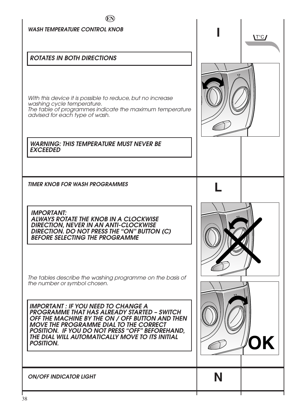 Il n | Candy LBHOL 182 User Manual | Page 38 / 80