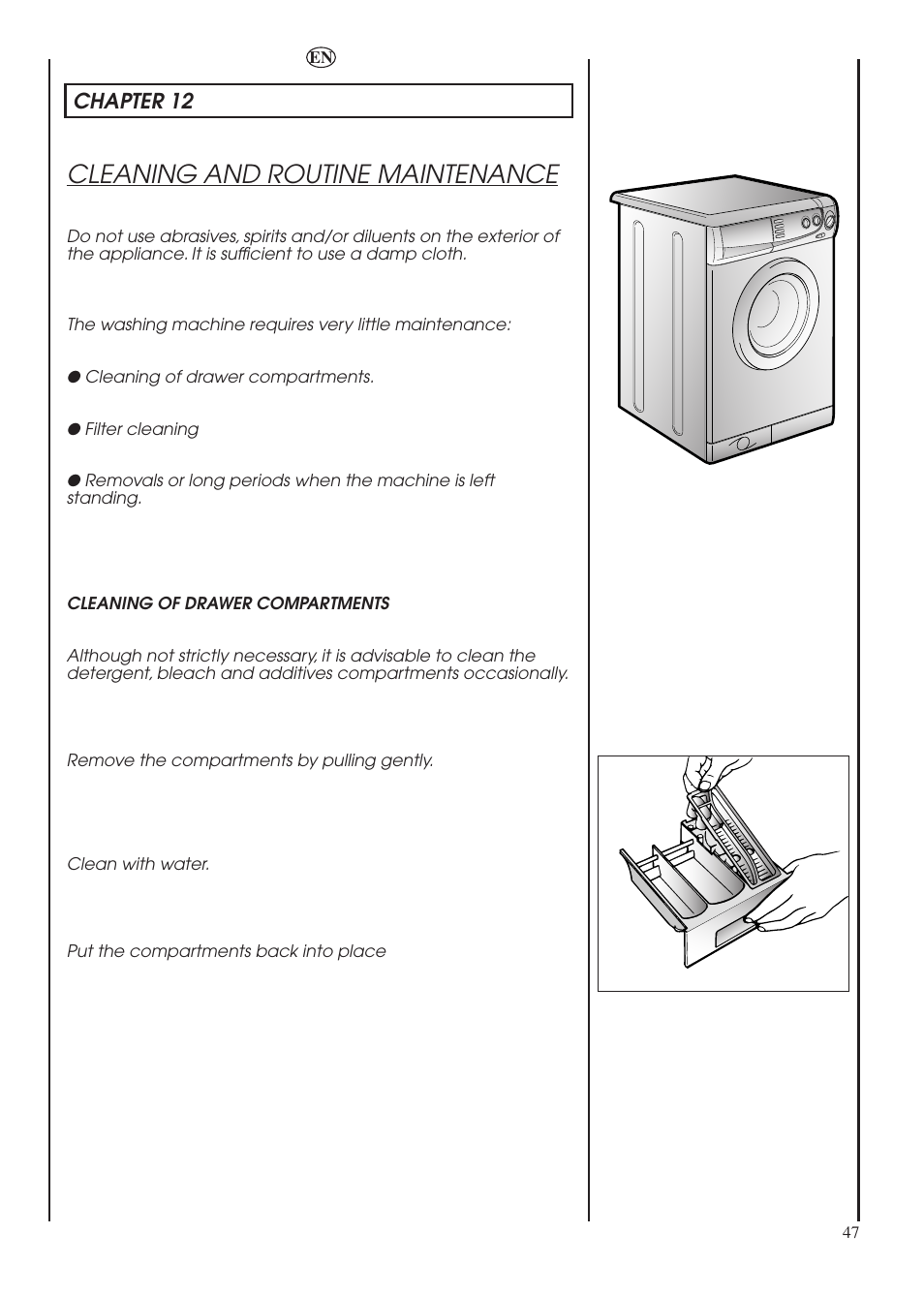 Cleaning and routine maintenance | Candy LBHOL 182 User Manual | Page 47 / 80