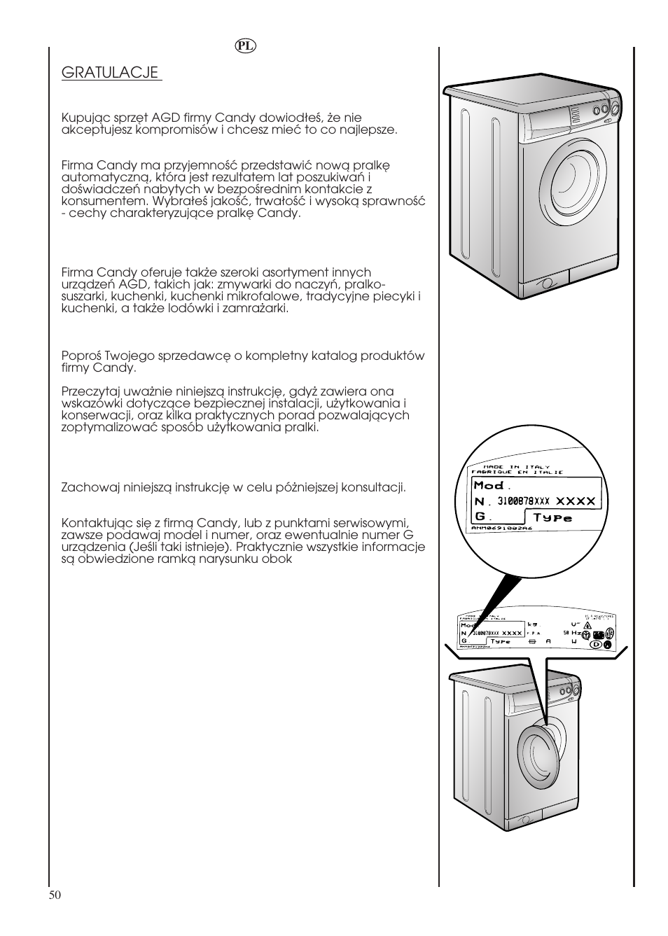 Gratulacje | Candy LBHOL 182 User Manual | Page 50 / 80