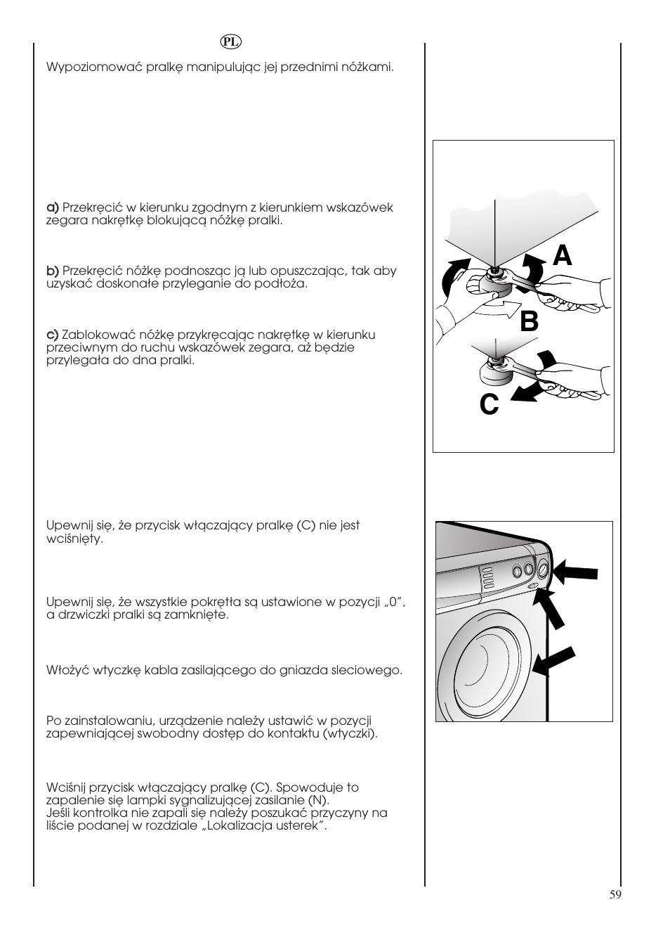 Ab c | Candy LBHOL 182 User Manual | Page 59 / 80
