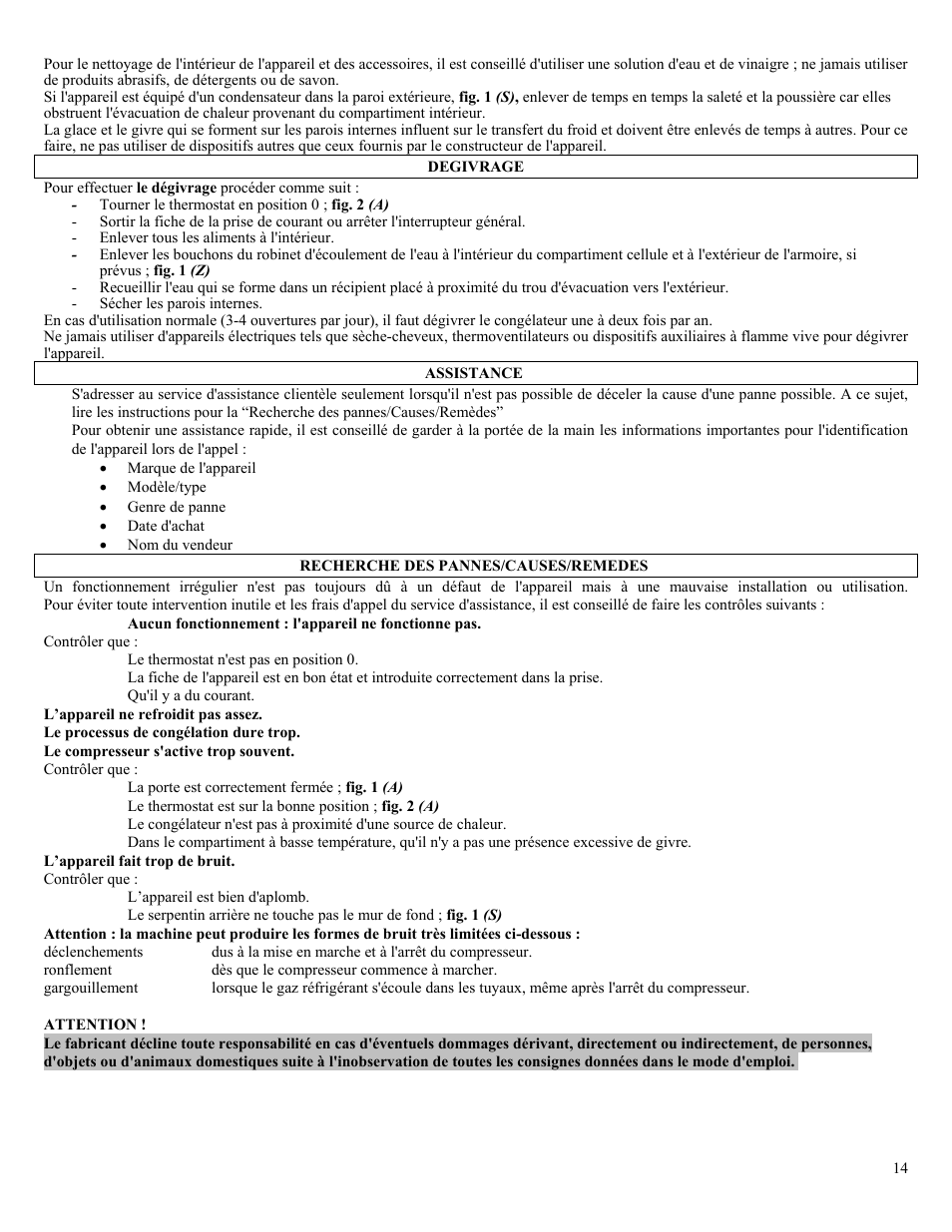 Candy CO CHFA 270 User Manual | Page 14 / 32