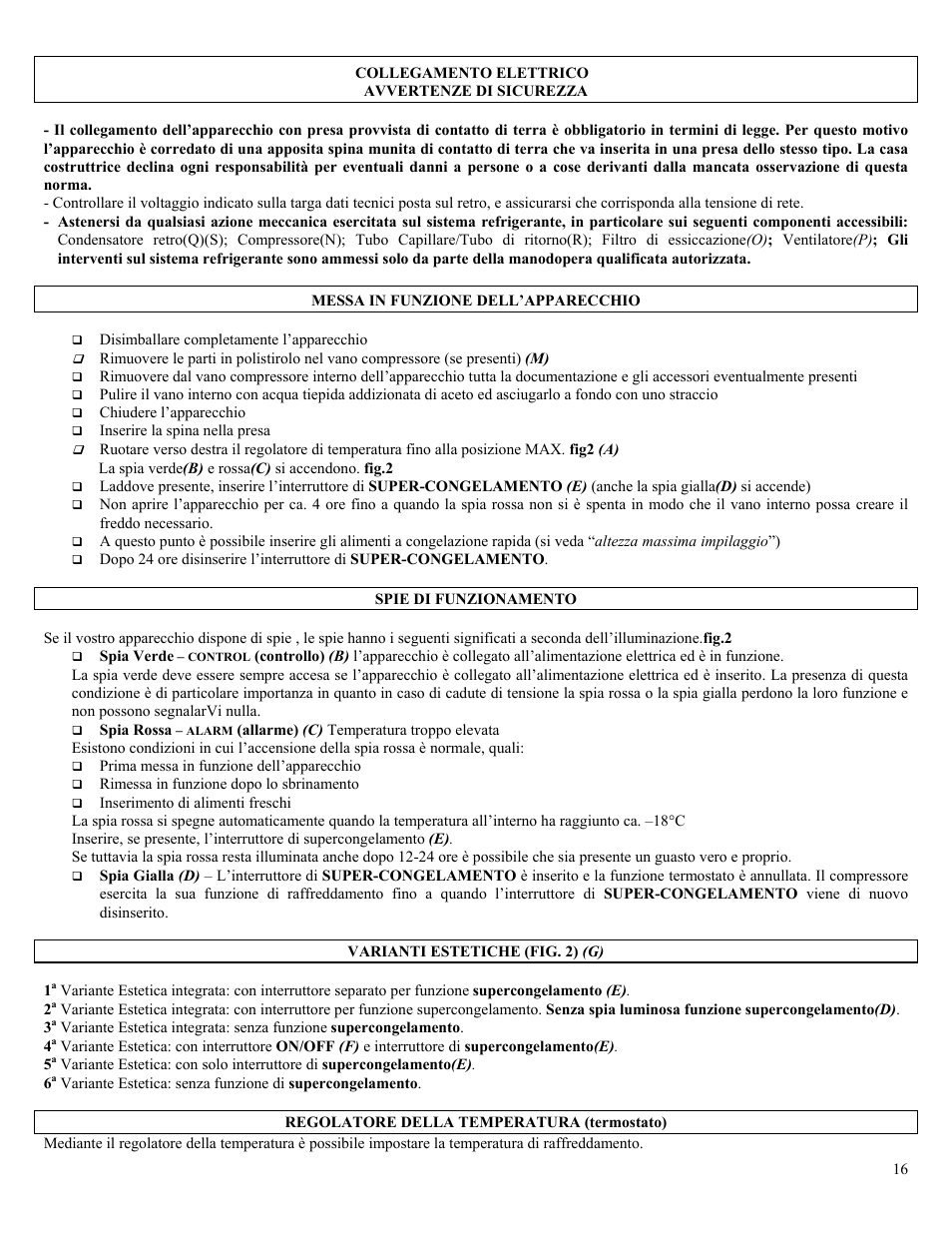 Candy CO CHFA 270 User Manual | Page 16 / 32