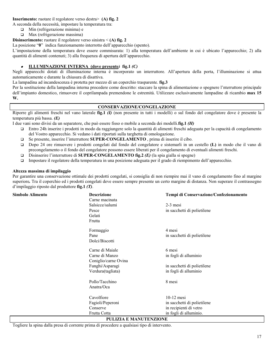 Candy CO CHFA 270 User Manual | Page 17 / 32