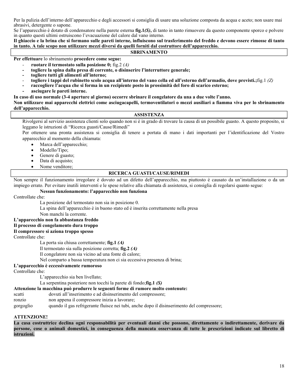 Candy CO CHFA 270 User Manual | Page 18 / 32