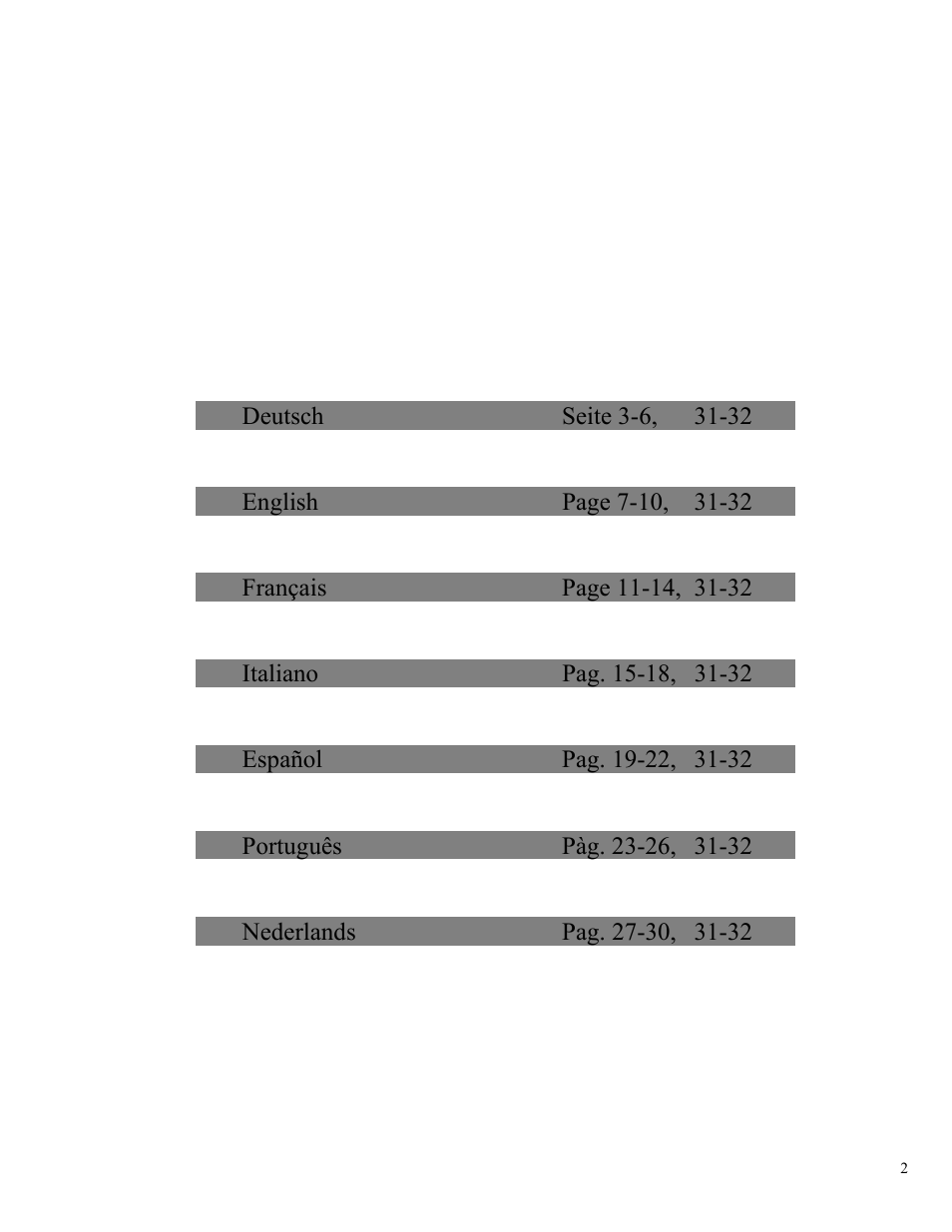 Candy CO CHFA 270 User Manual | Page 2 / 32