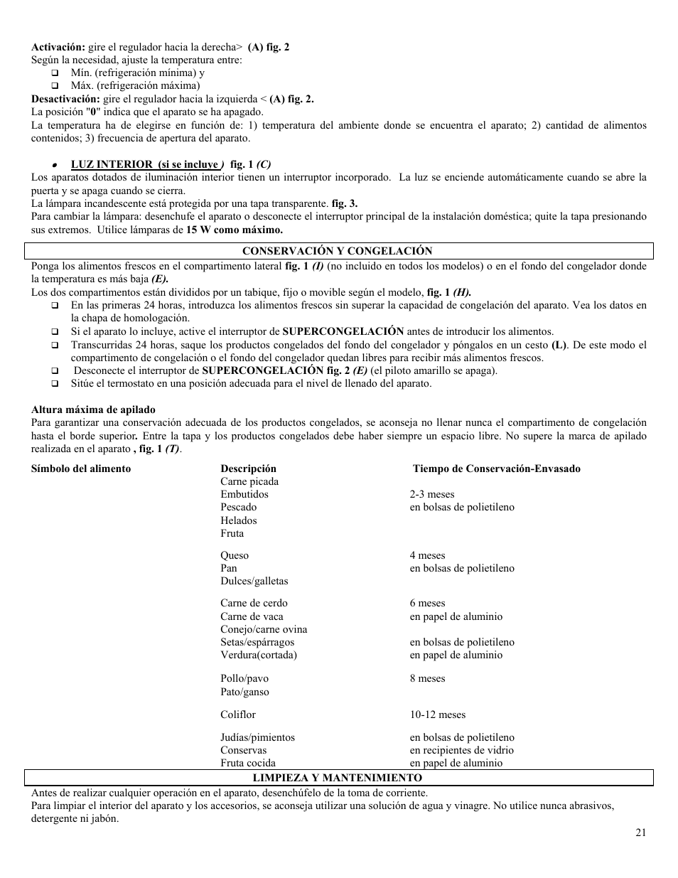 Candy CO CHFA 270 User Manual | Page 21 / 32