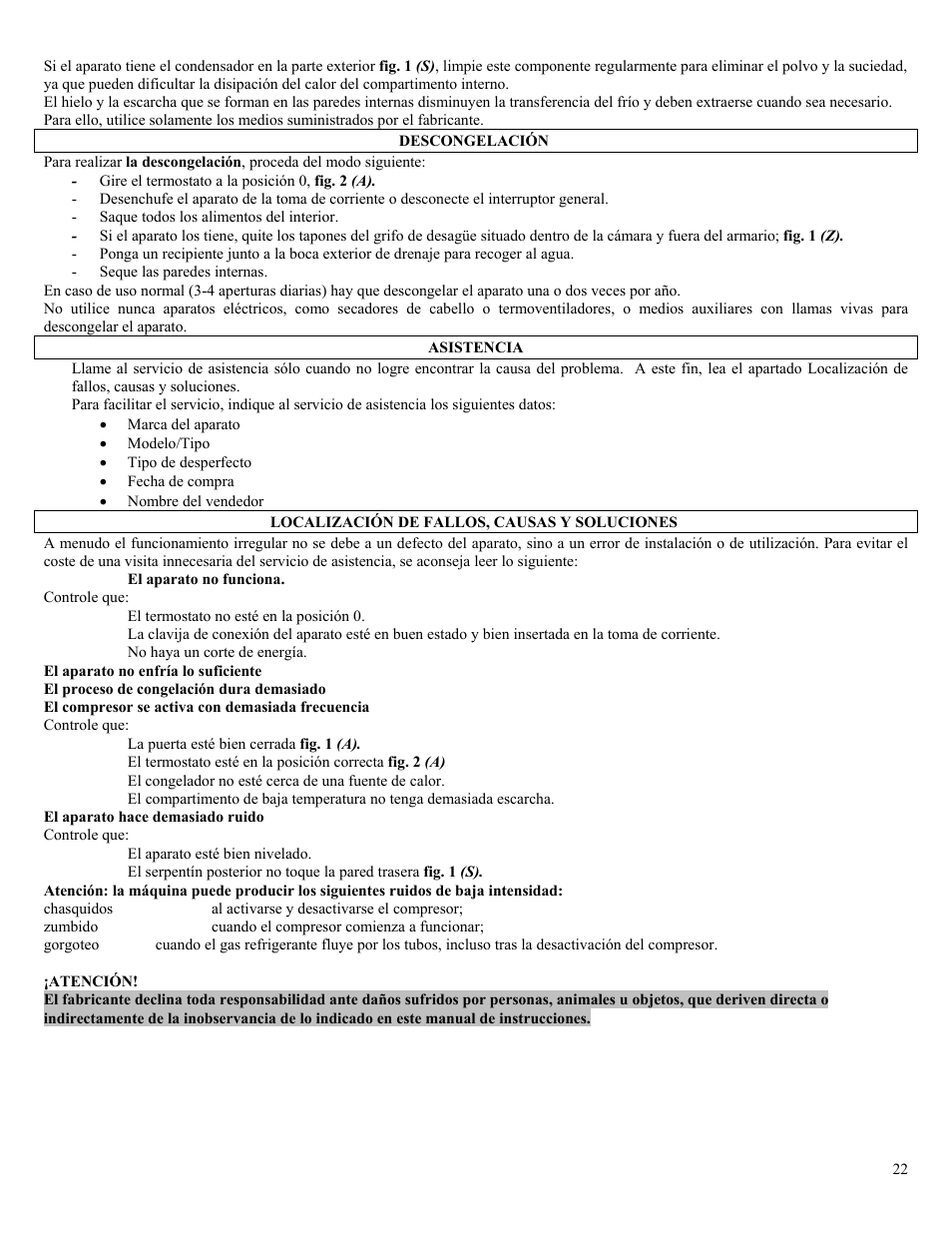 Candy CO CHFA 270 User Manual | Page 22 / 32