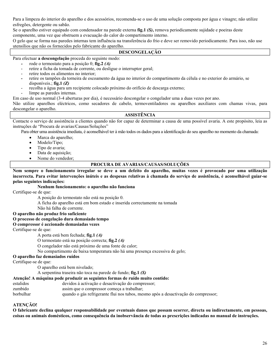 Candy CO CHFA 270 User Manual | Page 26 / 32