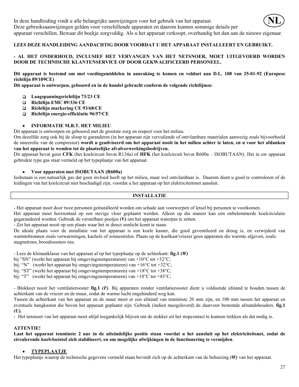 Candy CO CHFA 270 User Manual | Page 27 / 32