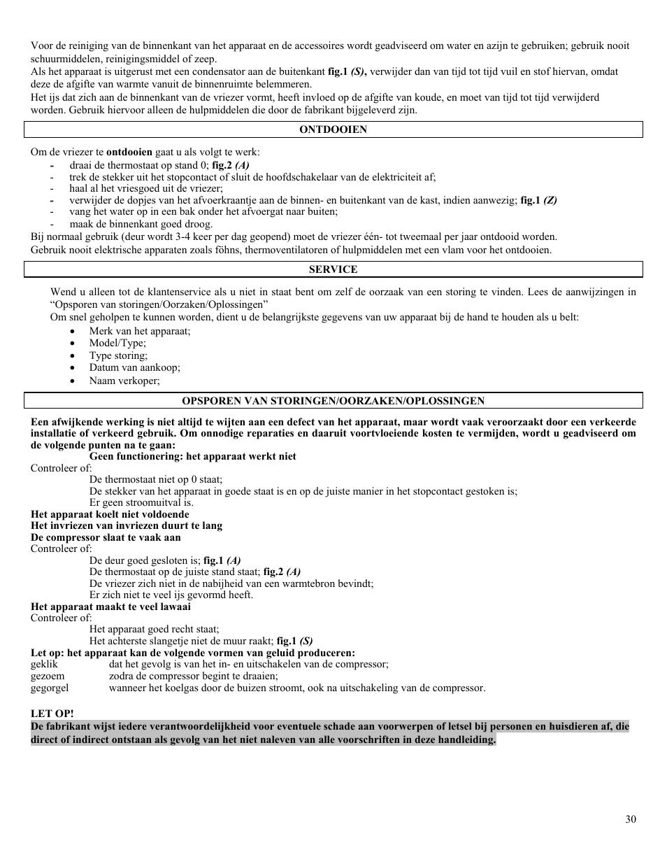 Candy CO CHFA 270 User Manual | Page 30 / 32