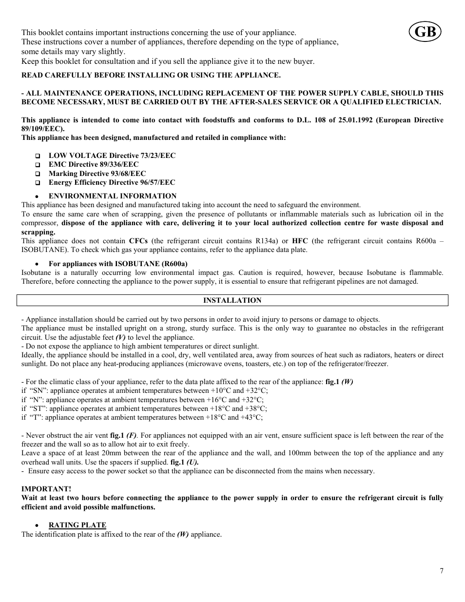 Candy CO CHFA 270 User Manual | Page 7 / 32