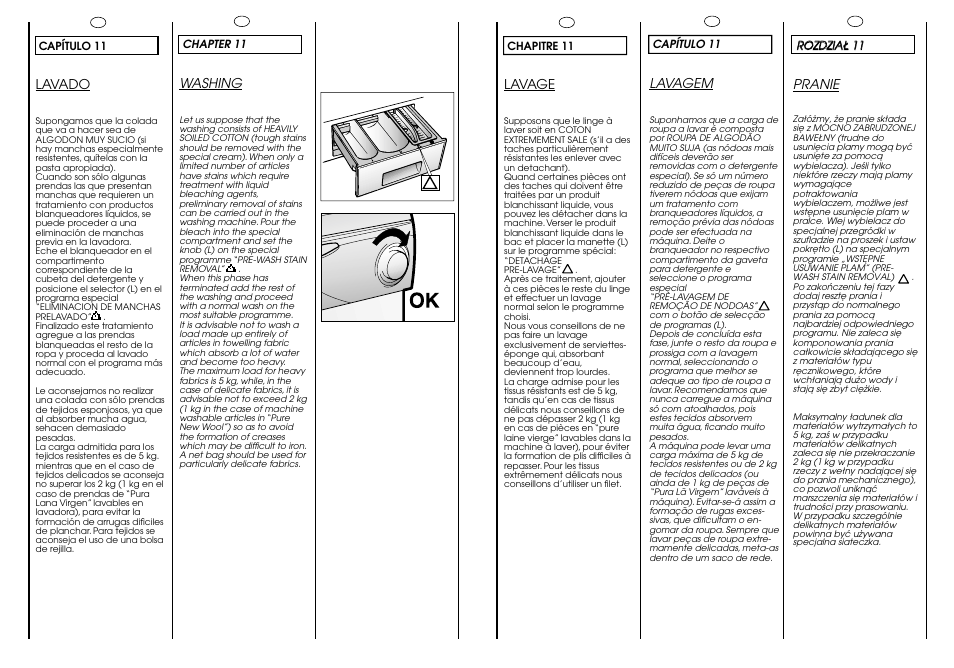Lavagem, Lavage, Pranie | Washing, Lavado | Candy CJ 474__F User Manual | Page 24 / 33