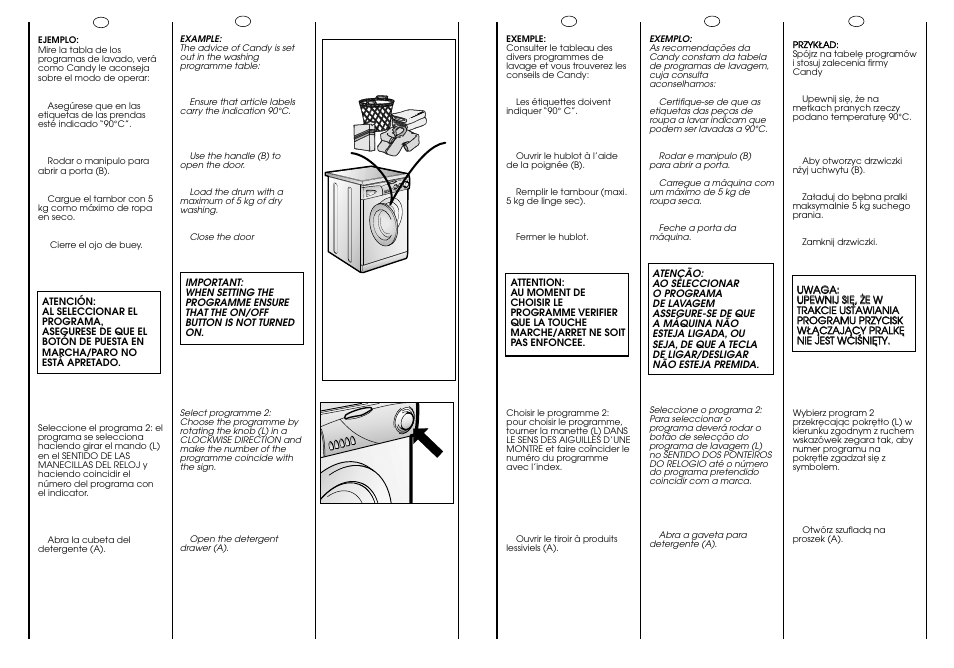 90° c 5 kg max | Candy CJ 474__F User Manual | Page 25 / 33