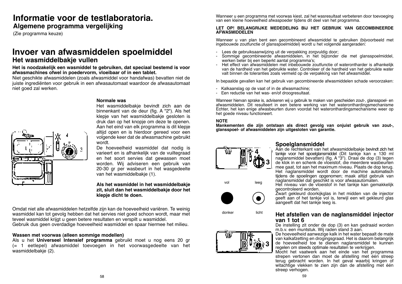 Informatie voor de testlaboratoria, Invoer van afwasmiddelen spoelmiddel | Candy LS DFI PLAN User Manual | Page 30 / 77