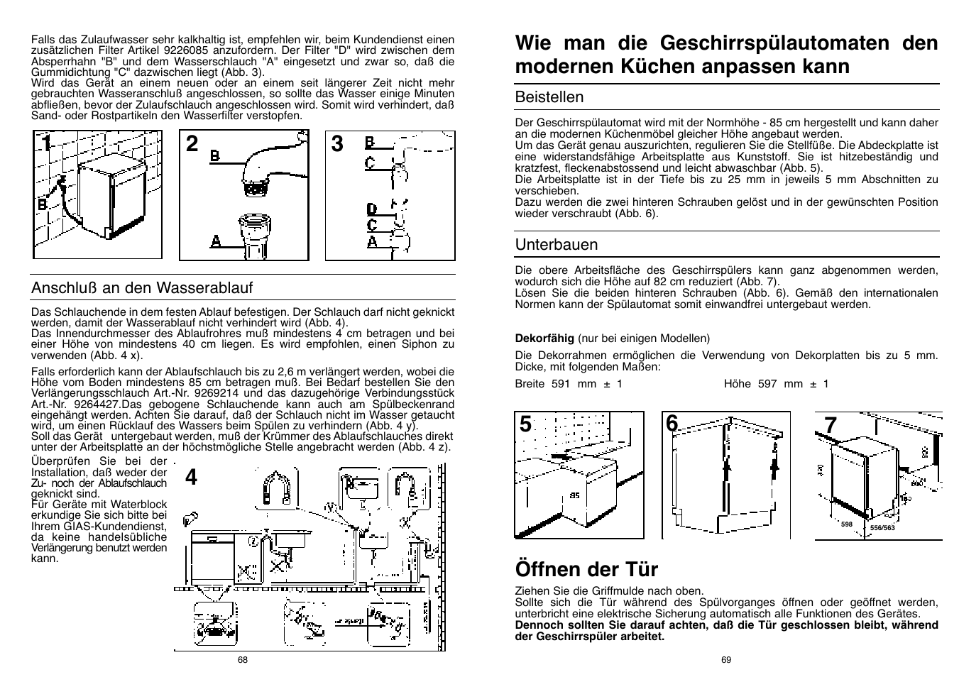 Öffnen der tür | Candy LS DFI PLAN User Manual | Page 35 / 77