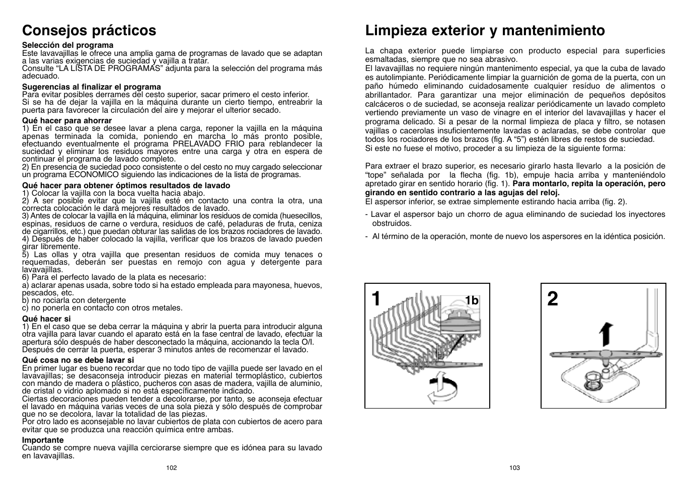 Consejos prácticos, Limpieza exterior y mantenimiento | Candy LS DFI PLAN User Manual | Page 52 / 77