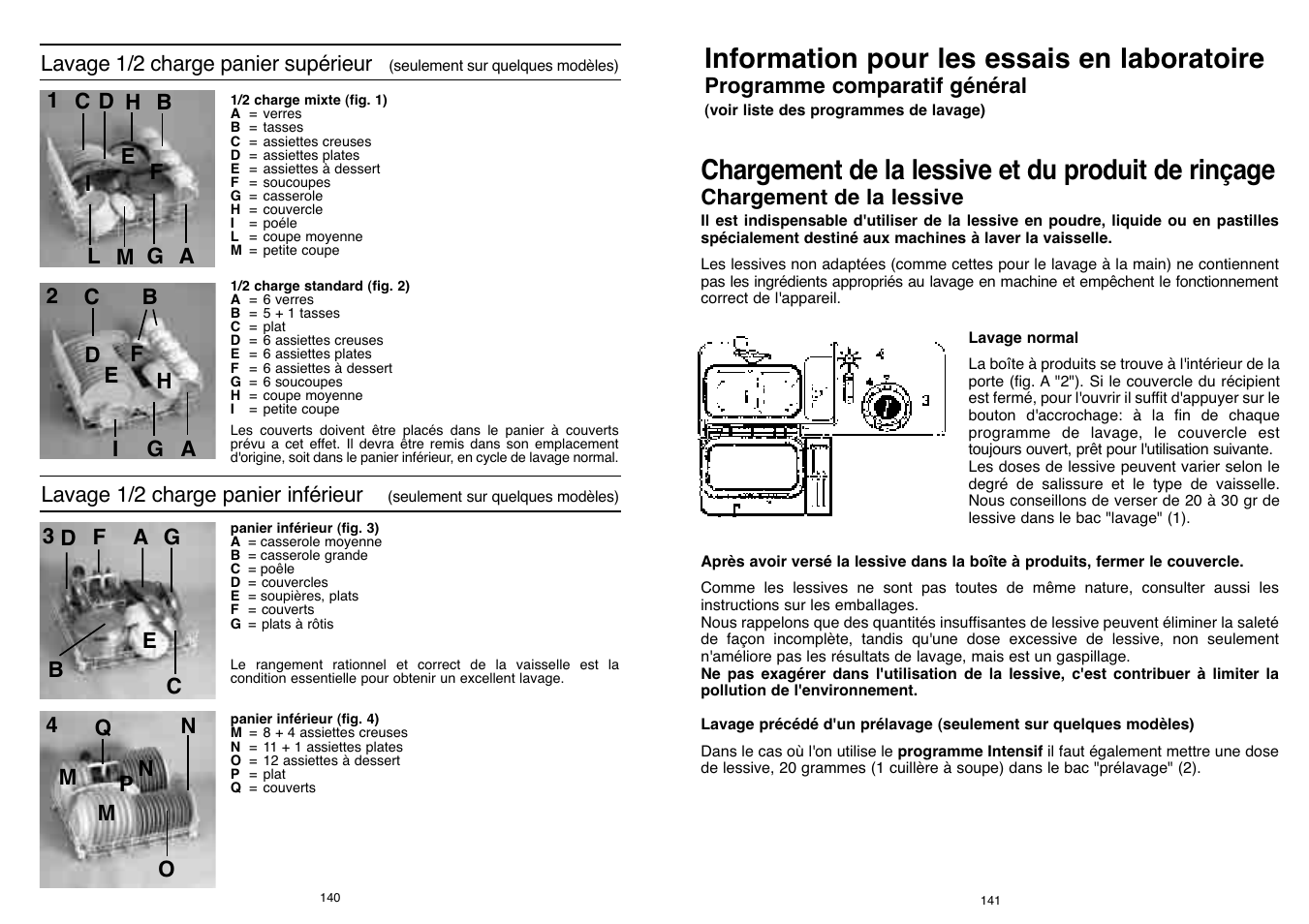 Information pour les essais en laboratoire, Chargement de la lessive et du produit de rinçage | Candy LS DFI PLAN User Manual | Page 71 / 77