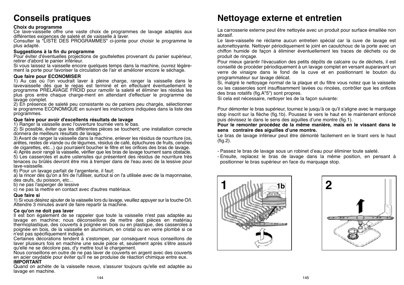Conseils pratiques, Nettoyage externe et entretien | Candy LS DFI PLAN User Manual | Page 73 / 77