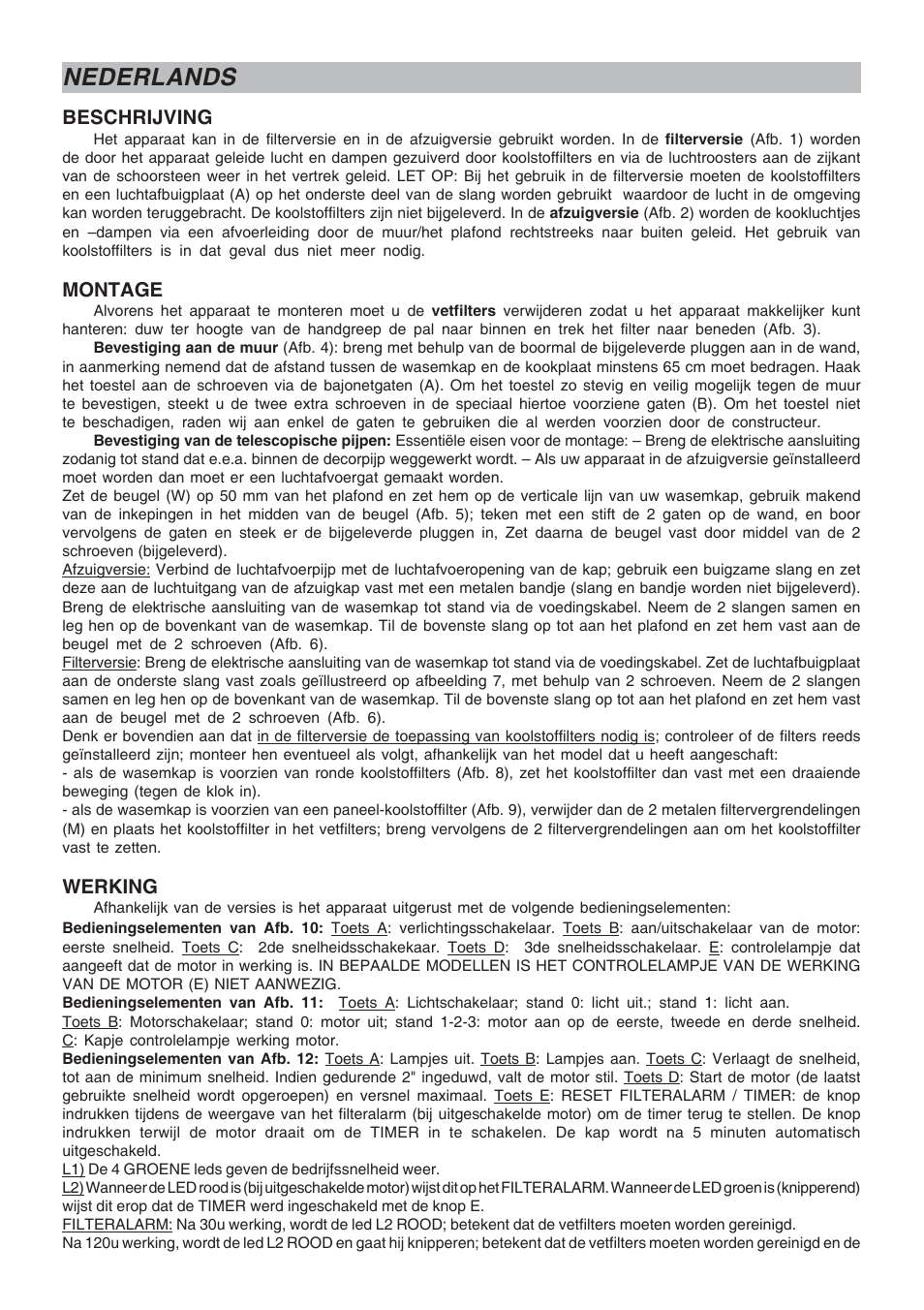 Nederlands | Candy CEC 71 X User Manual | Page 11 / 16