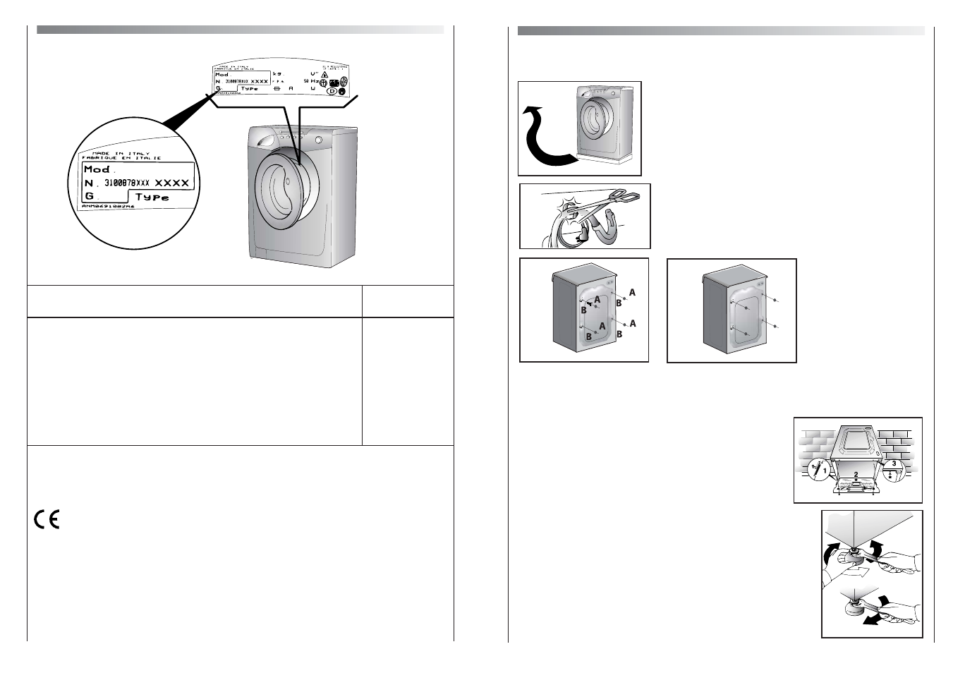 Setting up + installation, Technical data | Candy GO 682-80 User Manual | Page 14 / 17