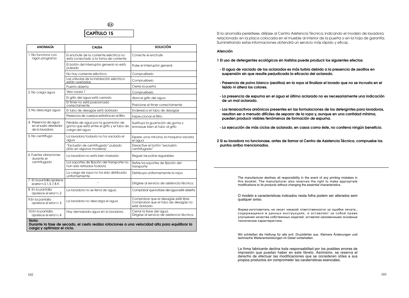 Candy EVOW 4853D-S User Manual | Page 52 / 53