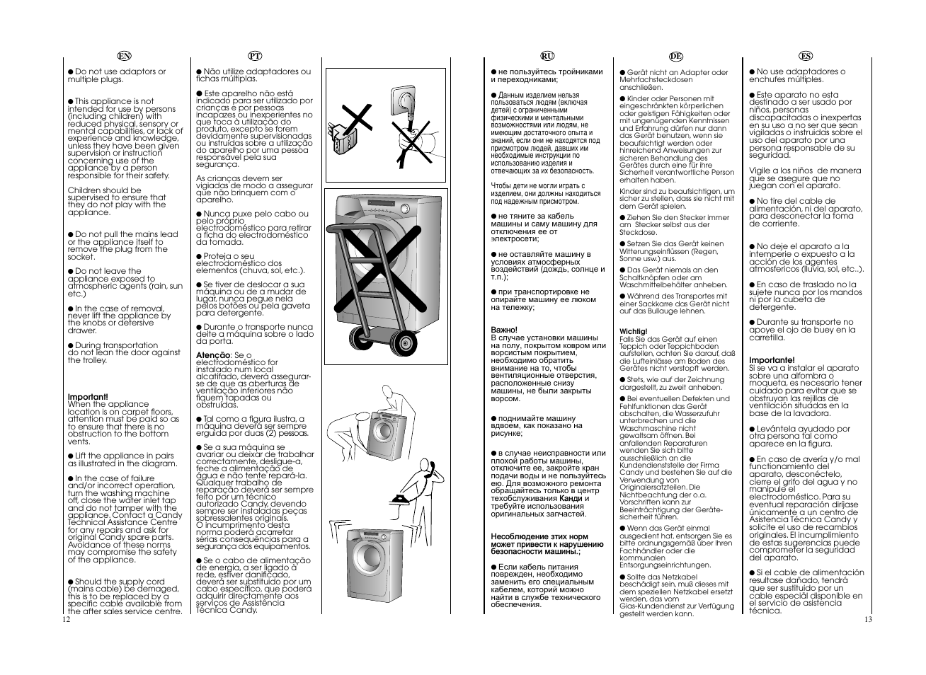 Candy EVOW 4853D-S User Manual | Page 7 / 53