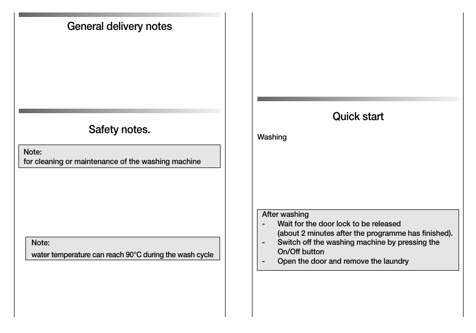 Quick start | Candy CN 100 T UK ARGOS User Manual | Page 3 / 17