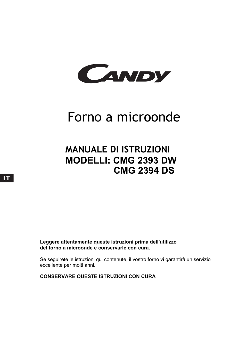Forno a microonde | Candy CMG 2394 DS User Manual | Page 32 / 100