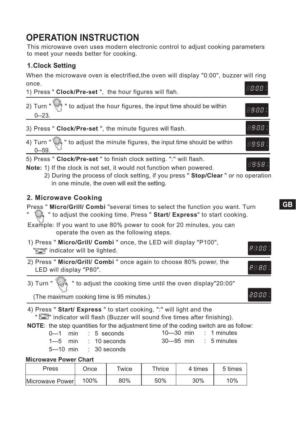 Operation instruction | Candy CMG 2394 DS User Manual | Page 9 / 100