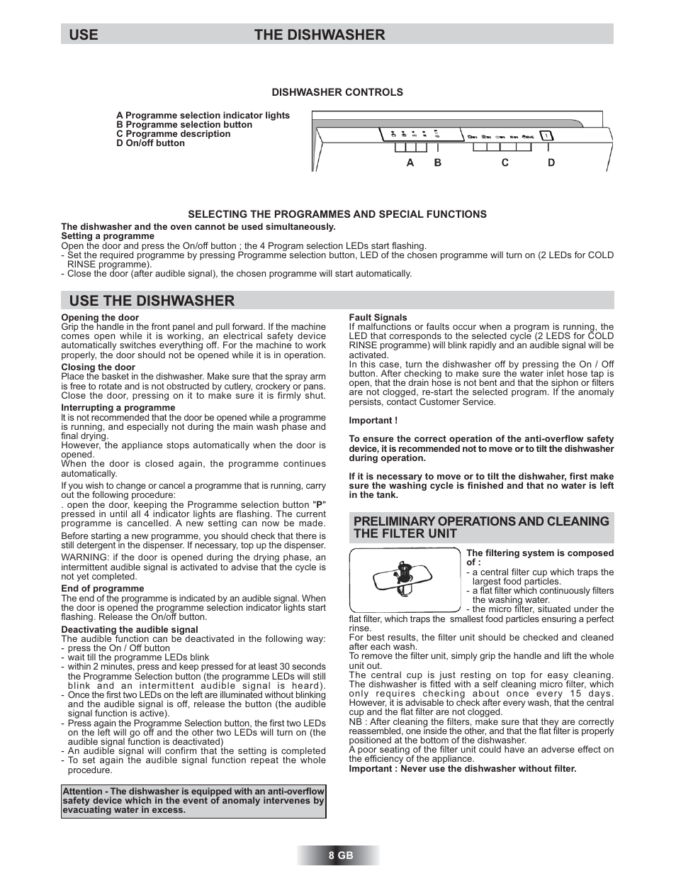 Use the dishwasher | Candy TRIO 9503 X User Manual | Page 9 / 80